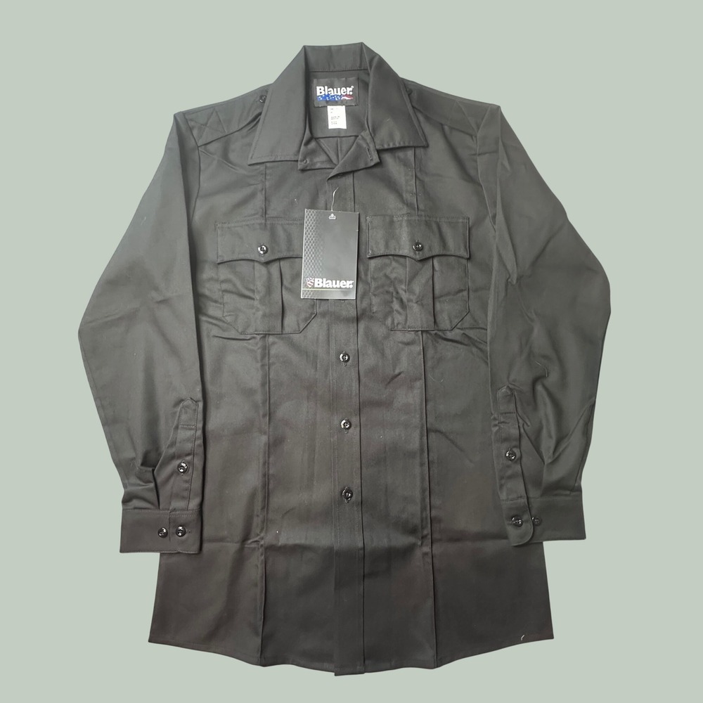 Blauer Shirt Mens SM 8703X Street Gear Black Long Sleeve Uniform Workwear NEW